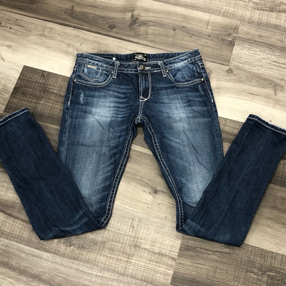 Express ReRock low rise skinny jeans